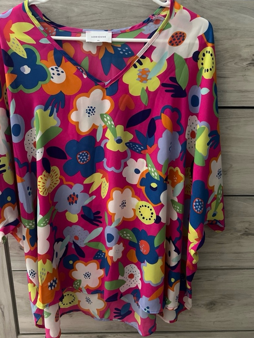 Adrienne Fuchsia Floral V-Neck Tunic